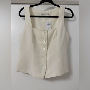 NWT-  Abercrombie & Fitch Cream Button-Up Vest